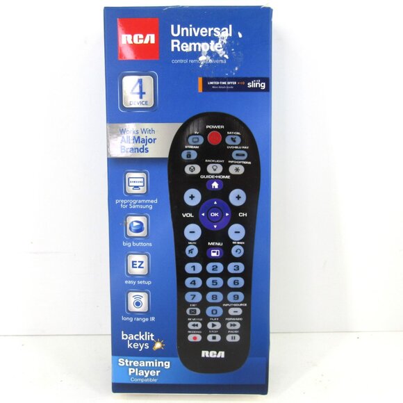 RCA Universal Remote 4 Device Works with All Major Brands Backlit Keys New - Picture 7 of 7